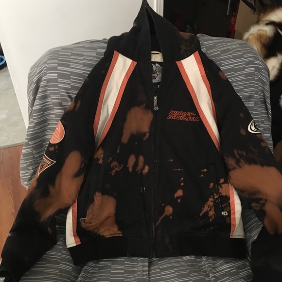 COPY - Unisex vintage Harley Davidson tie-dye one of a kind jacket large W - Picture 4 of 5